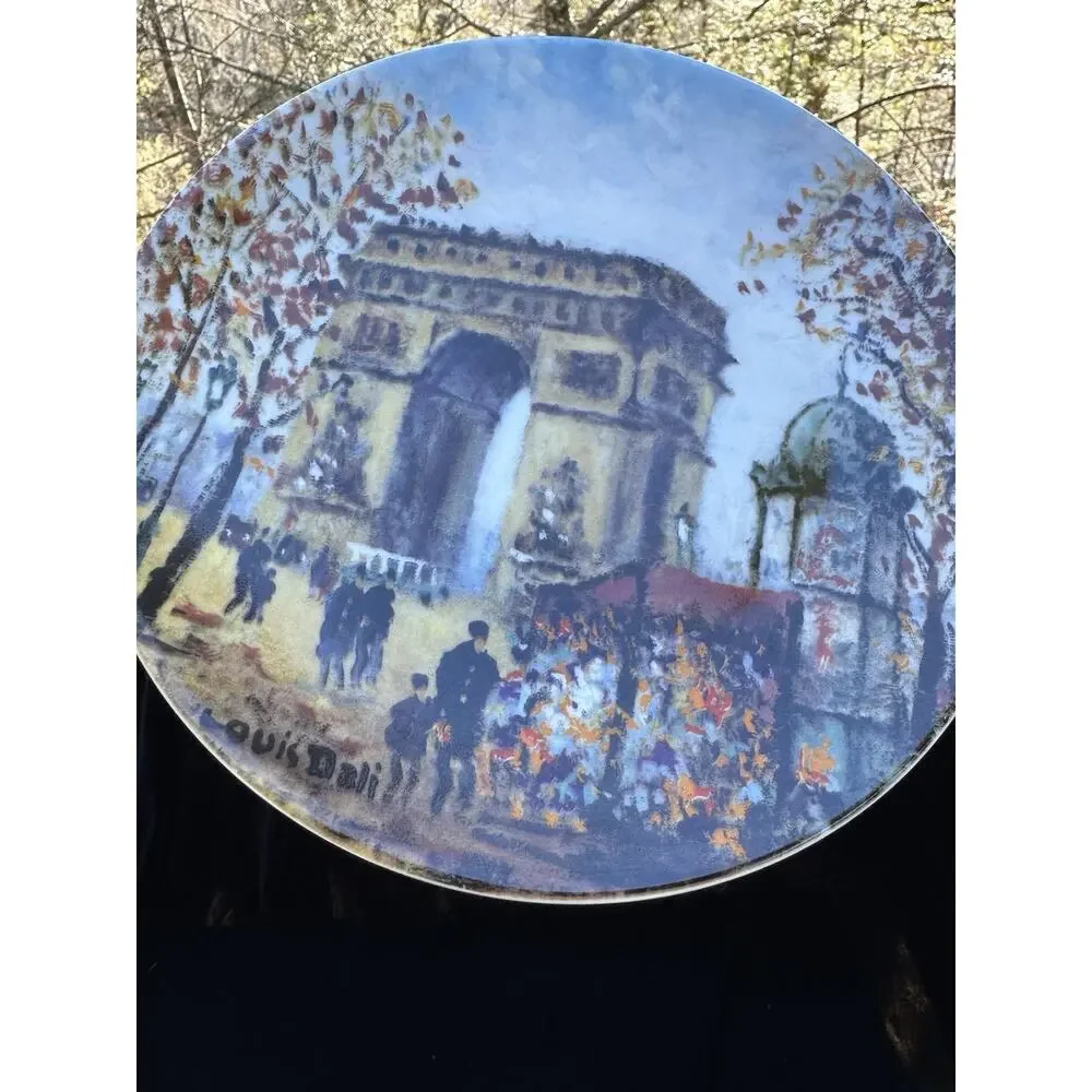 Louis Dali Les Douze Sites Limoges Paris Collector Plate L'Arc De Triomphe S86